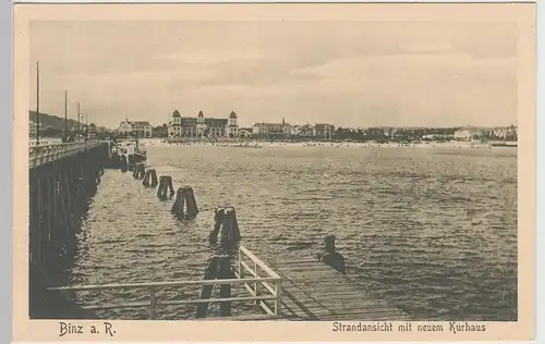 (99900) AK Ostseebad Binz, Rügen, Kurhaus, Blick von Seebrücke, v. 1945