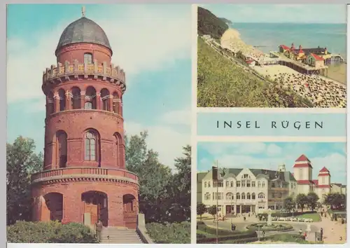 (99613) AK Insel Rügen, Mehrbildkarte Bergen, Sellin, Binz, 1967