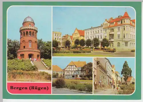 (99405) AK Ostseebad Bergen, Mehrbildkarte, 1983