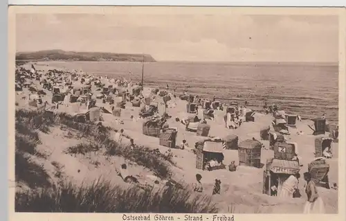 (96779) AK Ostseebad Göhren, Rügen, Strand, Freibad 1928