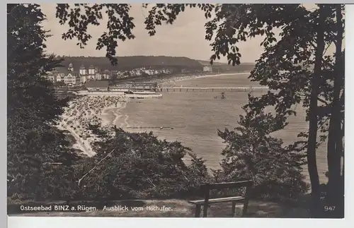 (96772) Foto AK Rügen, Ostseebad Binz, Blick vom Hochufer, vor 1945
