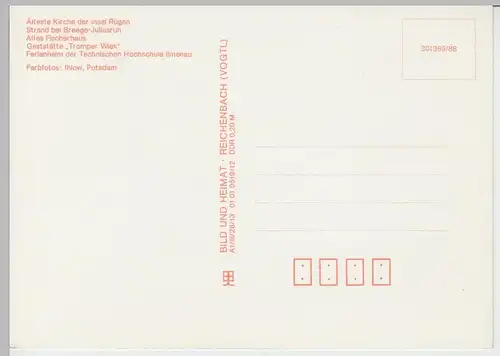 (91903) AK Altenkirchen a. Rügen, Mehrbildkarte, 1988