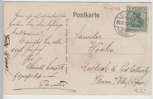 (76237) AK Ostseebad Sellin, Rügen, Strandleben 1909