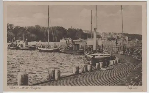 (64712) AK Sassnitz, Rügen, Hafen, vor 1945