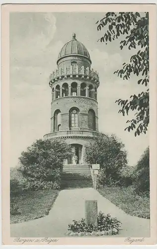 (64705) AK Bergen, Rügen, Rugard, Ernst-Moritz-Arndt-Turm, vor 1945