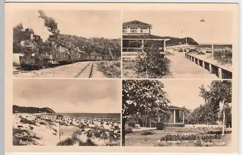 (52550) Foto AK Ostseebad Baabe, Rügen, Rasender Roland, Mehrbild 1961