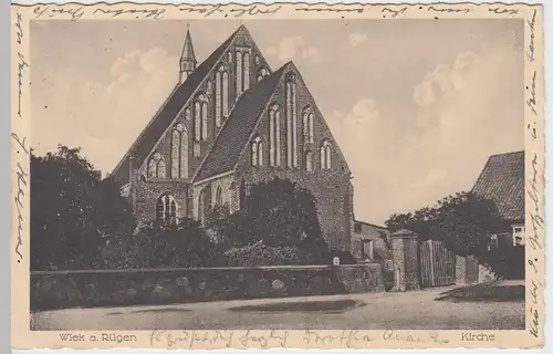 (52542) AK Wiek, Rügen, Pfarrkirche St. Georg 1934