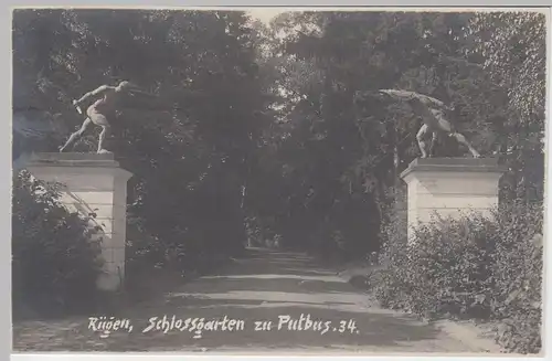 (47184) Foto AK Putbus, Rügen, Schlosspark, Statuen 1922