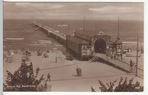 (109616) Foto AK Binz, Rügen, Seebrücke, Strandkörbe 1927