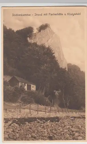 (106719) AK Insel Rügen, Stubbenkammer, Strand m. Fischerhütte u. Königsstuhl 19