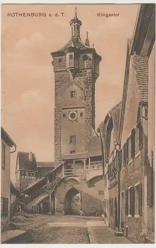 (72903) AK Rothenburg ob der Tauber, Klingentor, um 1906