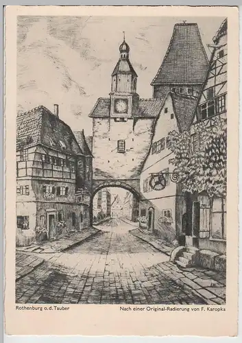 (70421) Künstler AK F.Karopka: Rothenburg o.d.T., Röderbogen
