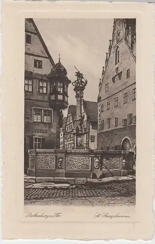 (54009) AK Rothenburg o.d. T., St. Georgsbrunnen, auf Büttenkarton, vor 1945