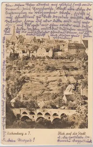 (43600) Foto AK Rothenburg ob der Tauber, Tauberbrücke vor der Stadt 1948