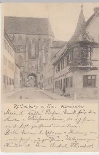 (15931) AK Rothenburg ob der Tauber, Feuerleinserker 1905