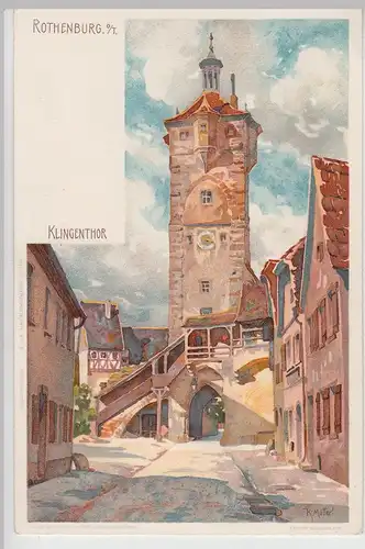 (114147) Künstler AK K. Mutter, Rothenburg Tauber, Klingentor, bis 1905