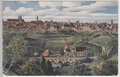 (101388) Künstler AK Rothenburg ob der Tauber, Panorama 1914