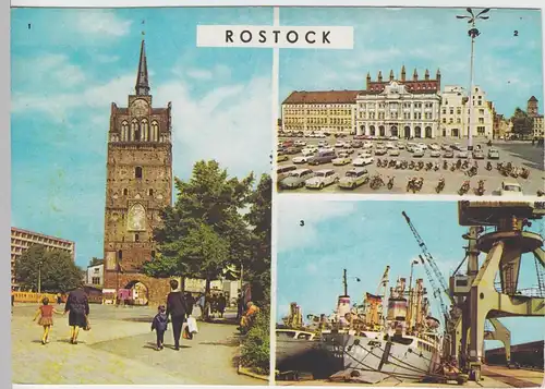 (99642) AK Rostock, Mehrbildkarte, 1969