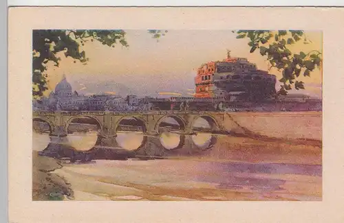 (105443) Künstler AK Roma, S. Pietro, Castel S. Angelo e il Tevere, vor 1945