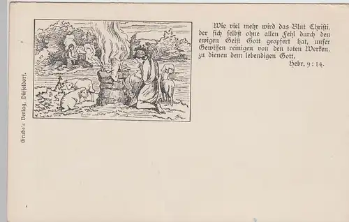(100320) Künstler AK >Wie viel mehr wird das Blut Christi, der...< um 1905