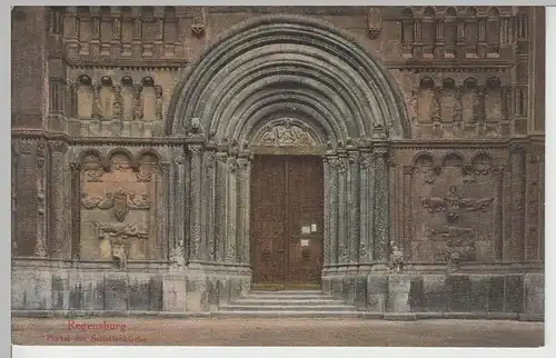 (80962) AK Regensburg, Portal der Schottenkirche, vor 1945