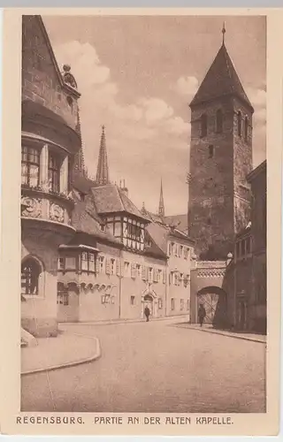 (47919) AK Regensburg, Partie an der Alten Kapelle, vor 1945