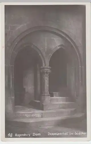 (11748) Foto AK Regensburg, Dom, Doppelportal Südchor, vor 1945