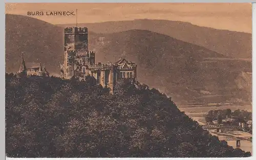 (98014) AK Oberlahnstein, Burg Lahneck, vor 1945