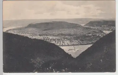 (97940) AK Boppard am Rhein, Durchblick zum Rhein, 1915