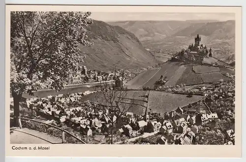 (97691) Foto AK Cochem, Panorama mit Reichsburg, vor 1945