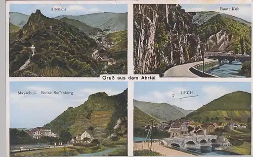 (97497) AK Gruß aus dem Ahrtal, Altenahr, Rech, Mayschoß, vor 1945