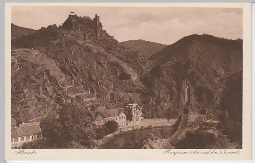 (97483) AK Ahrtal, Altenahr, Burg Are, drei Tunnel, vor 1945