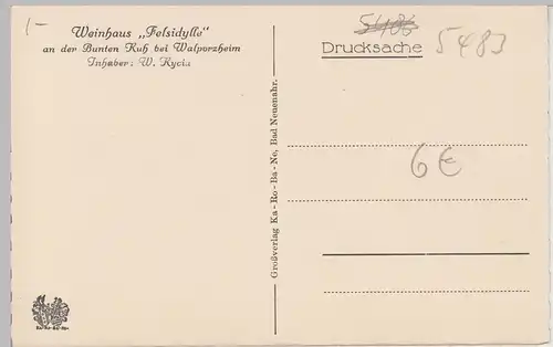 (97480) AK Ahrtal, Bunte Kuh, Weinhaus Felsidylle, vor 1945