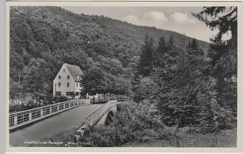 (95614) AK Dattenberg Arnsau, Pension Restaurant Wiedfriede, 1940