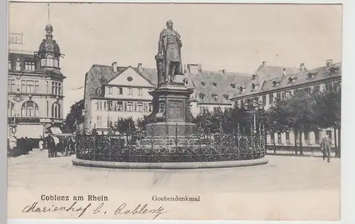 (94869) AK Koblenz, Goebendenkmal, 1909