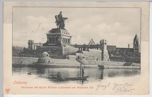 (94864) AK Koblenz, Kaiser Wilhelm-Denkmal am Deutschen Eck, 1901