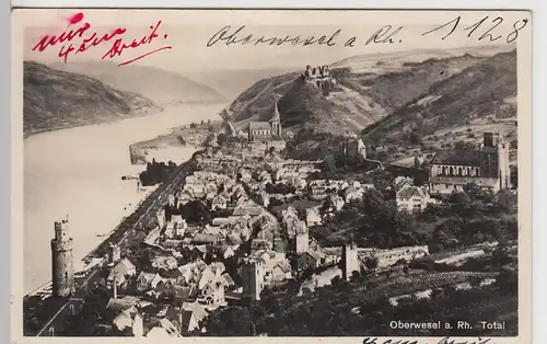 (94845) Foto AK Oberwesel am Rhein, Total, vor 1945