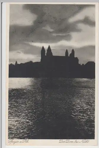 (93918) AK Speyer am Rhein, Dom bei Nacht, vor 1945