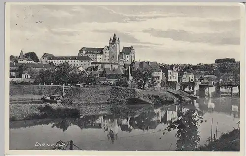 (90186) AK Diez, Lahn, Stadtansicht mit Grafenschloss 1939