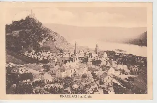 (89968) AK Braubach am Rhein, Gesamtansicht, 1909