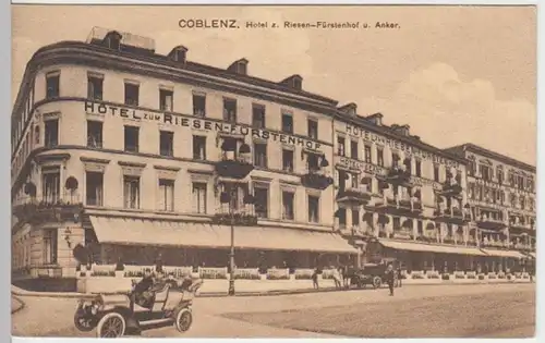 (8727) AK Koblenz, Hotel zum Riesen-Fürstenhof, Anker, bis 1926