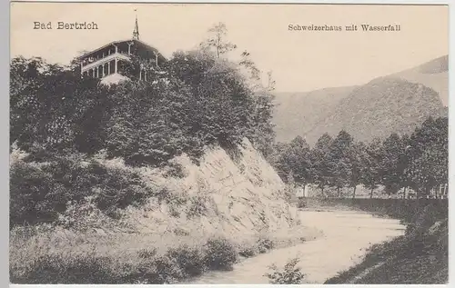 (85332) AK Bad Bertrich, Schweizerhaus mit Wasserfall, 1910