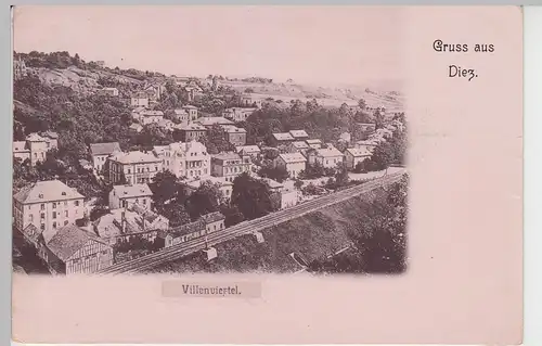 (85255) AK Gruss aus Diez, Villenviertel, bis 1905