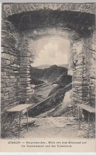 (85198) AK Altenahr, Burgruine Are, Blick aus dem Rittersaal 1905