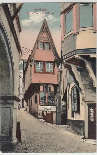 (85195) AK Berncastel, Altes Haus am Markt, 1920