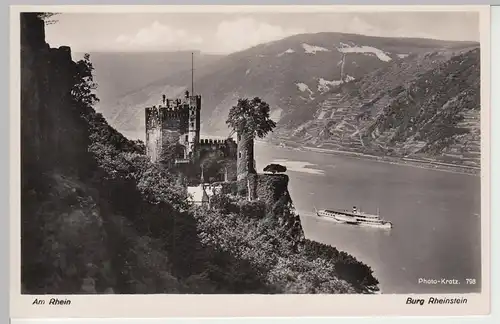 (84439) Foto AK Trechtingshausen, Burg Rheinstein, vor 1945
