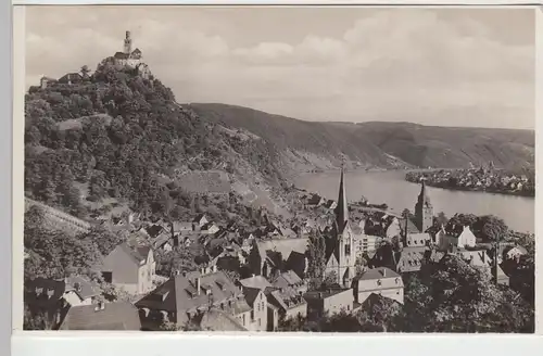 (84428) Foto AK Braubach, Stadtansicht mit Marksburg, vor 1945