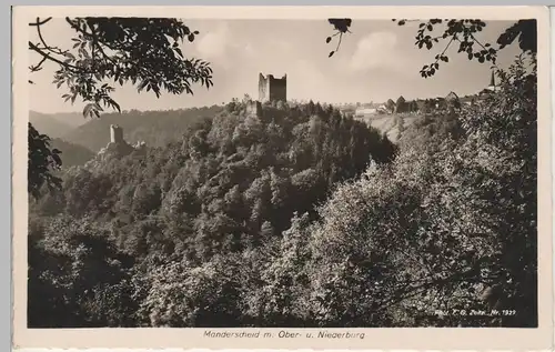 (81946) Foto AK Manderscheid, Blick auf Ober- und Niederburg