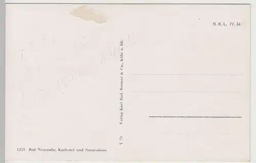 (81924) AK Bad Neuenahr, Kurhotel und Sanatorium