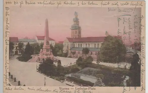 (81678) AK Worms am Rhein, Ludwigsplatz, 1921